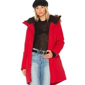 The North Face Red Parka with Fur Hood